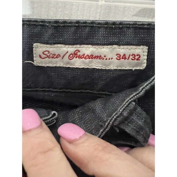 Private Member Men's Size 34 X 32 Black Denim Straight Leg Jeans - Picture 6 of 9